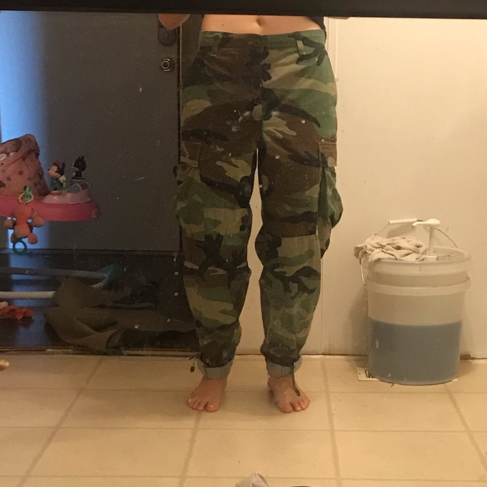 Camo mom jean type pants